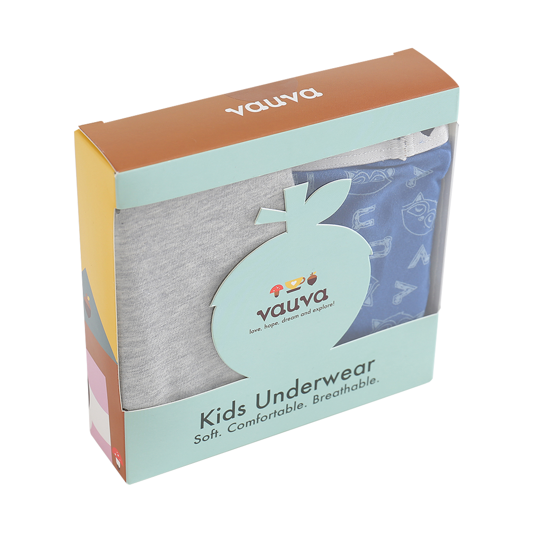 VAUVA Vauva Boys Organic Cotton Underwear (Boxers) - Vauva Blue / Grey Underwear