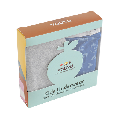 VAUVA Vauva Boys Organic Cotton Underwear (Boxers) - Vauva Blue / Grey Underwear