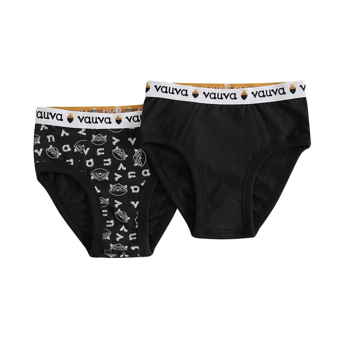 VAUVA Vauva Boys Organic Cotton Underwear (Briefs) - Vauva Black Underwear