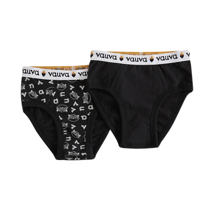 VAUVA Vauva Boys Organic Cotton Underwear (Briefs) - Vauva Black Underwear