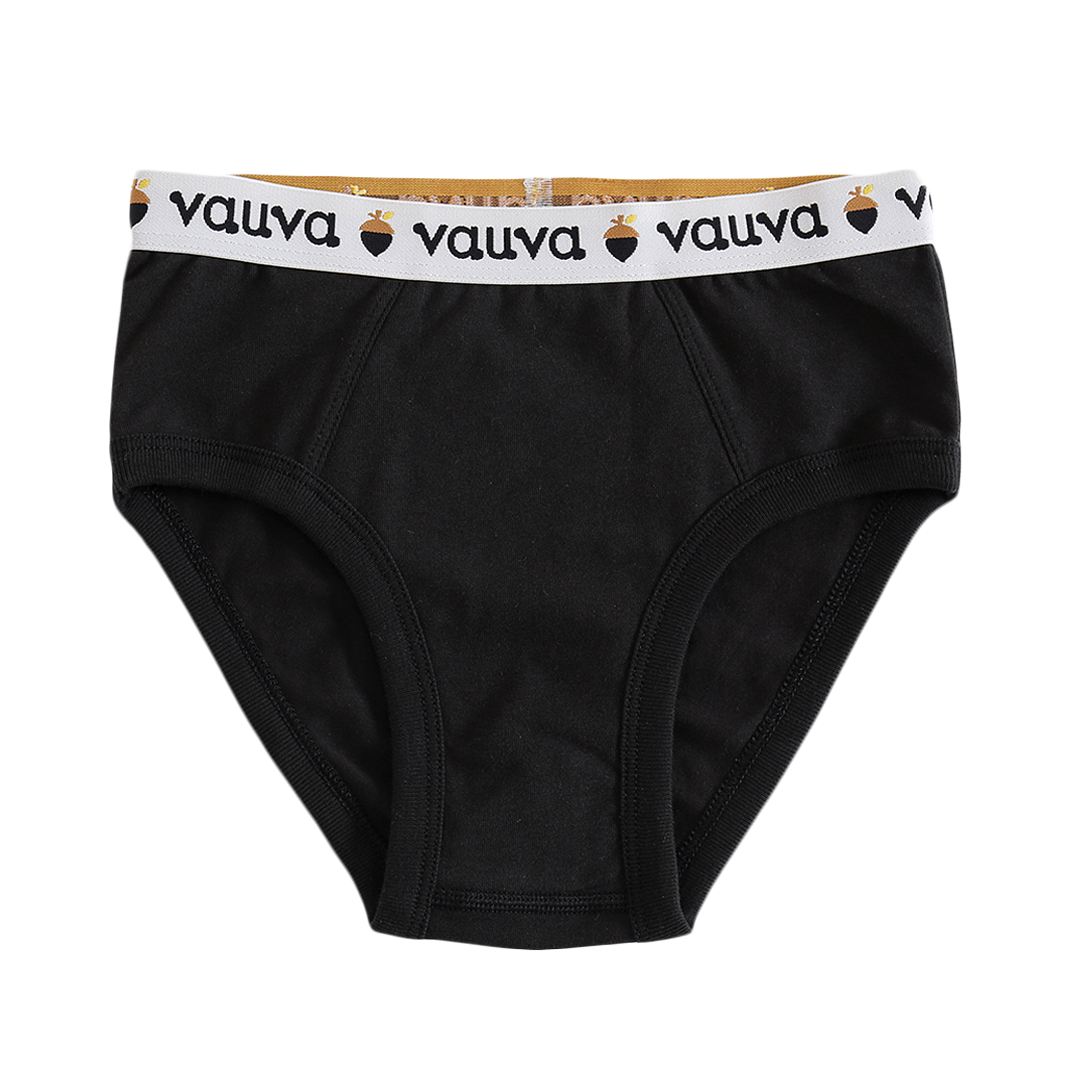 VAUVA Vauva Boys Organic Cotton Underwear (Briefs) - Vauva Black Underwear