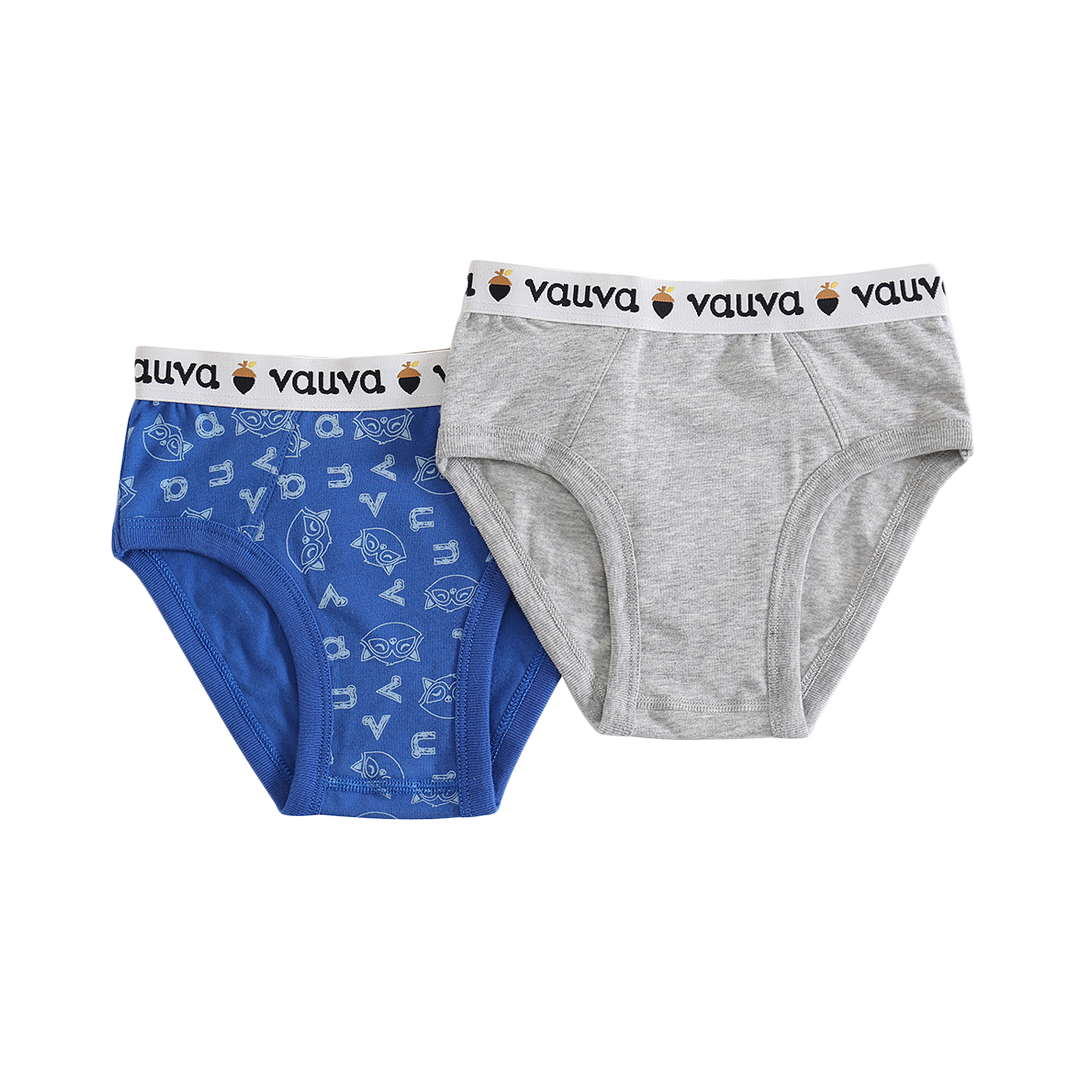 VAUVA Vauva Boys Organic Cotton Underwear (Briefs) - Vauva Blue / Grey Underwear