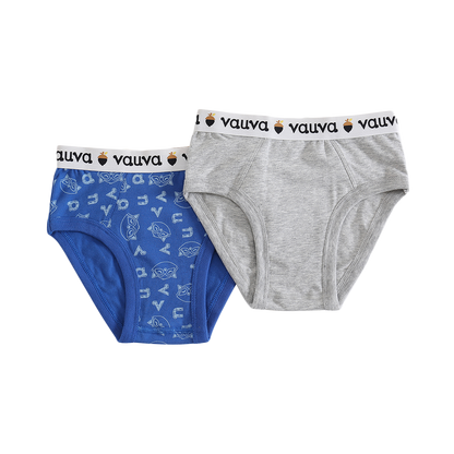 VAUVA Vauva Boys Organic Cotton Underwear (Briefs) - Vauva Blue / Grey Underwear