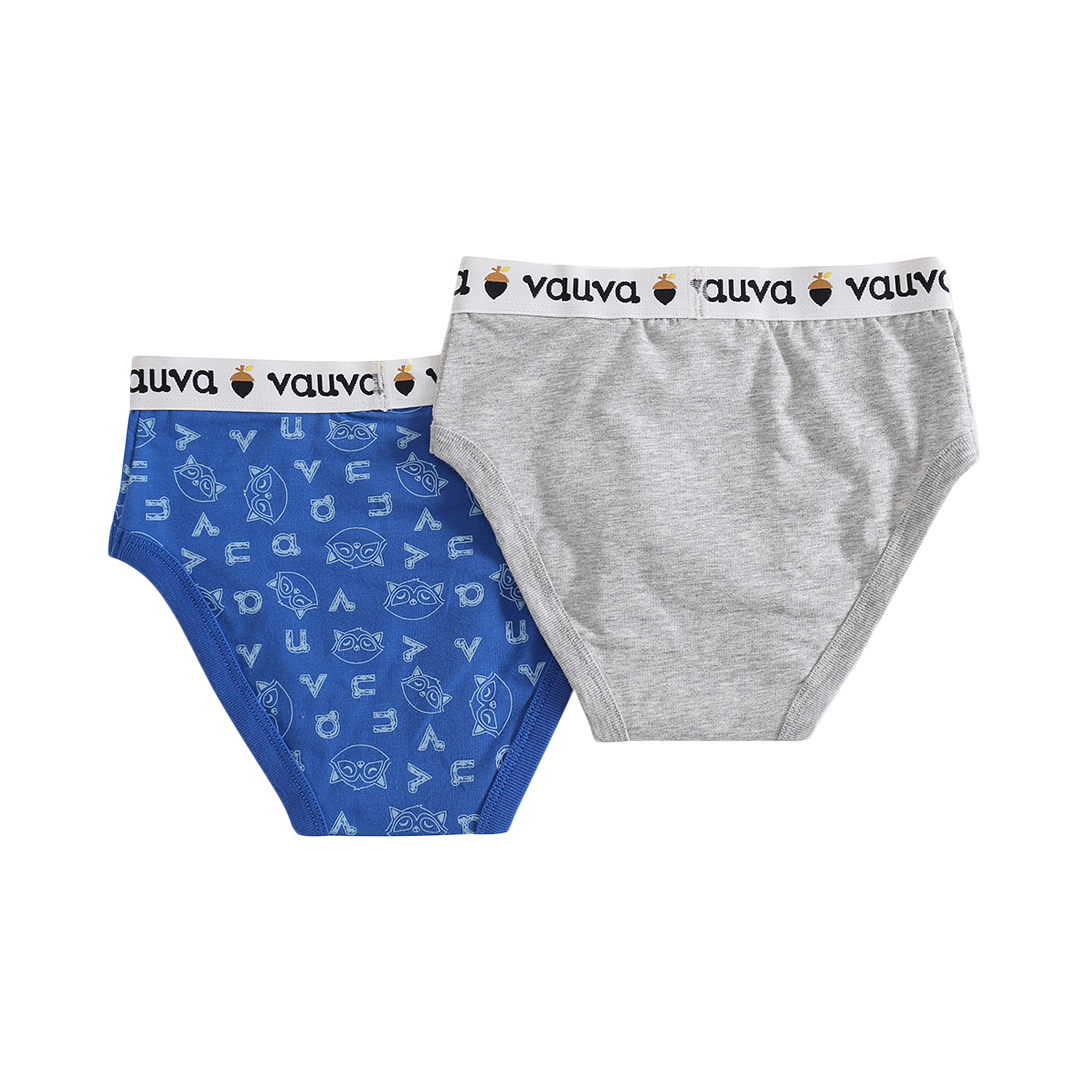 VAUVA Vauva Boys Organic Cotton Underwear (Briefs) - Vauva Blue / Grey Underwear