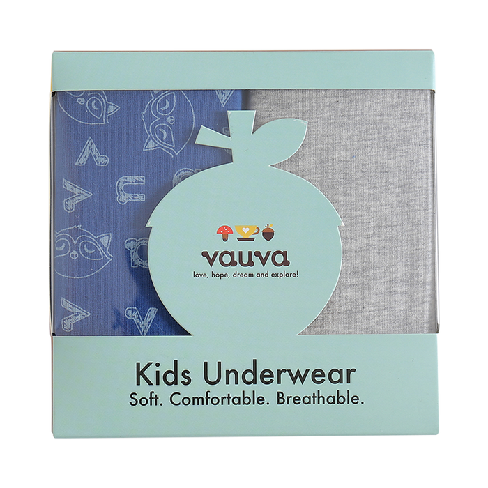 Vauva Boys Organic Cotton Underwear (Briefs) - Vauva Blue / Grey