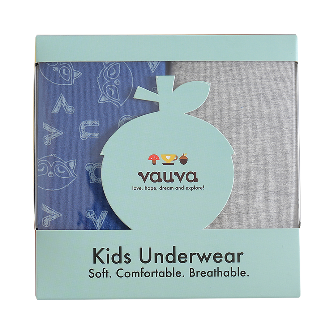 VAUVA Vauva Boys Organic Cotton Underwear (Briefs) - Vauva Blue / Grey Underwear