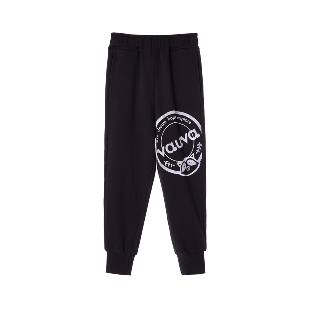 VAUVA Vauva Boys Raccoon Love Dream Hope Explore Causal Long Pants - Black Bottoms