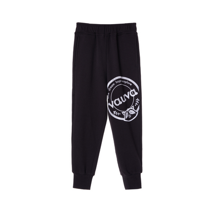 VAUVA Vauva Boys Raccoon Love Dream Hope Explore Causal Long Pants - Black Bottoms