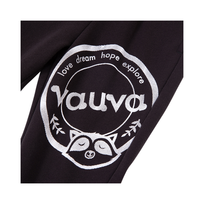 VAUVA Vauva Boys Raccoon Love Dream Hope Explore Causal Long Pants - Black Bottoms