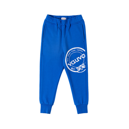 VAUVA Vauva Boys Raccoon Love Dream Hope Explore Causal Long Pants - Blue Bottoms