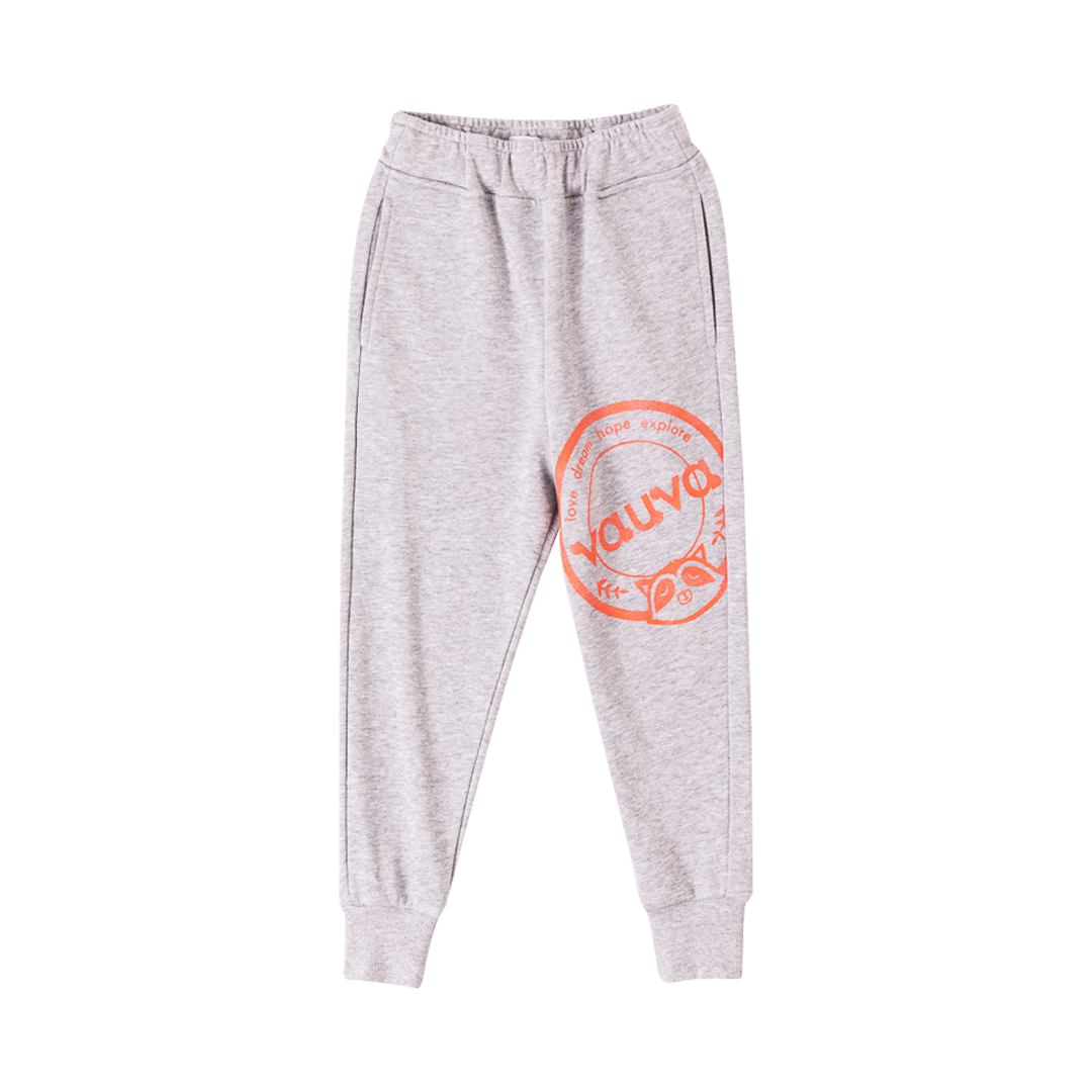 VAUVA Vauva Boys Raccoon Love Dream Hope Explore Causal Long Pants - Grey Bottoms