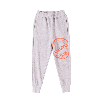 VAUVA Vauva Boys Raccoon Love Dream Hope Explore Causal Long Pants - Grey Bottoms