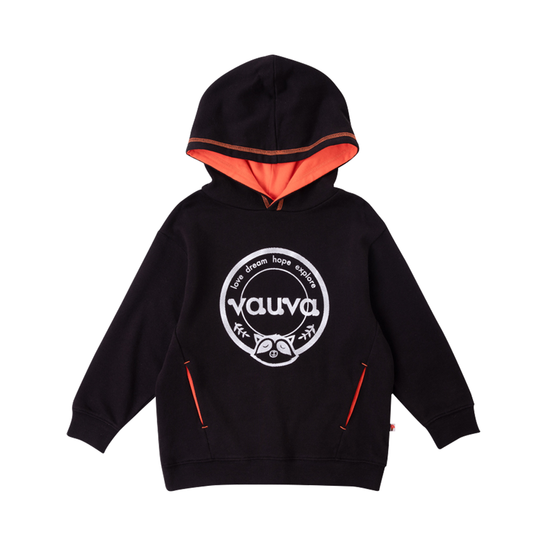 VAUVA Vauva Boys Raccoon Love Dream Hope Explore Hoodie - Black Hoodies