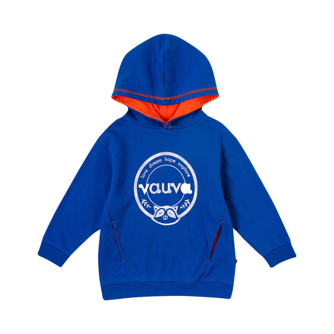 VAUVA Vauva Boys Raccoon Love Dream Hope Explore Hoodie - Blue Hoodies