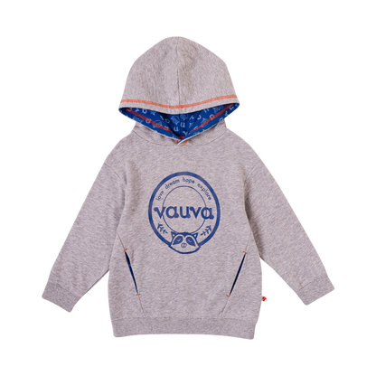 VAUVA Vauva Boys Raccoon Love Dream Hope Explore Hoodie - Grey Hoodies