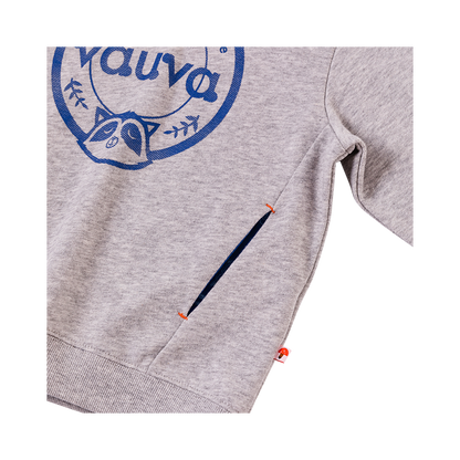 VAUVA Vauva Boys Raccoon Love Dream Hope Explore Hoodie - Grey Hoodies