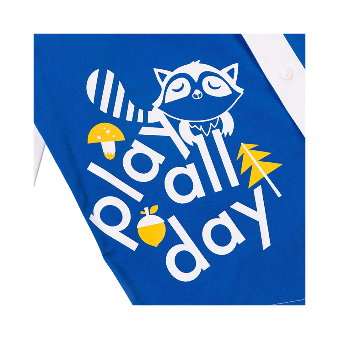 VAUVA Vauva Boys Raccoon Play All Day Long Sleeves Shirt - Blue Shirts