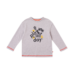 VAUVA Vauva Boys Raccoon Play All Day Long Sleeves Tee - Grey Tops
