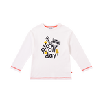 VAUVA Vauva Boys Raccoon Play All Day Long Sleeves Tee - White Tops