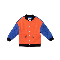Vauva Boys Smart Jacket with Grid Sleeves - Orange 140