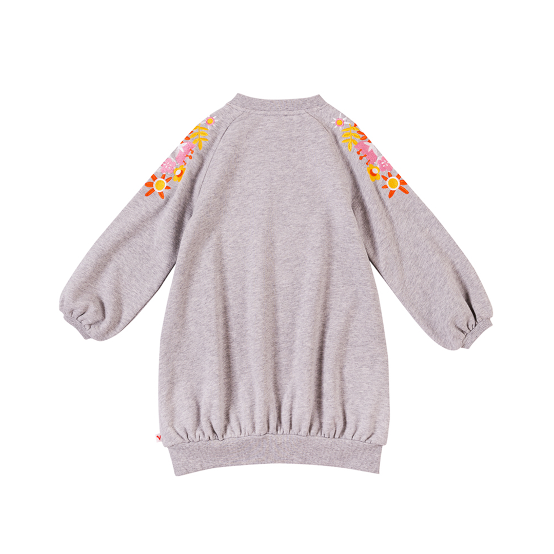 VAUVA Vauva Girls Embroidery Flower on Shoulders Sweatshirt - Grey Sweatshirts