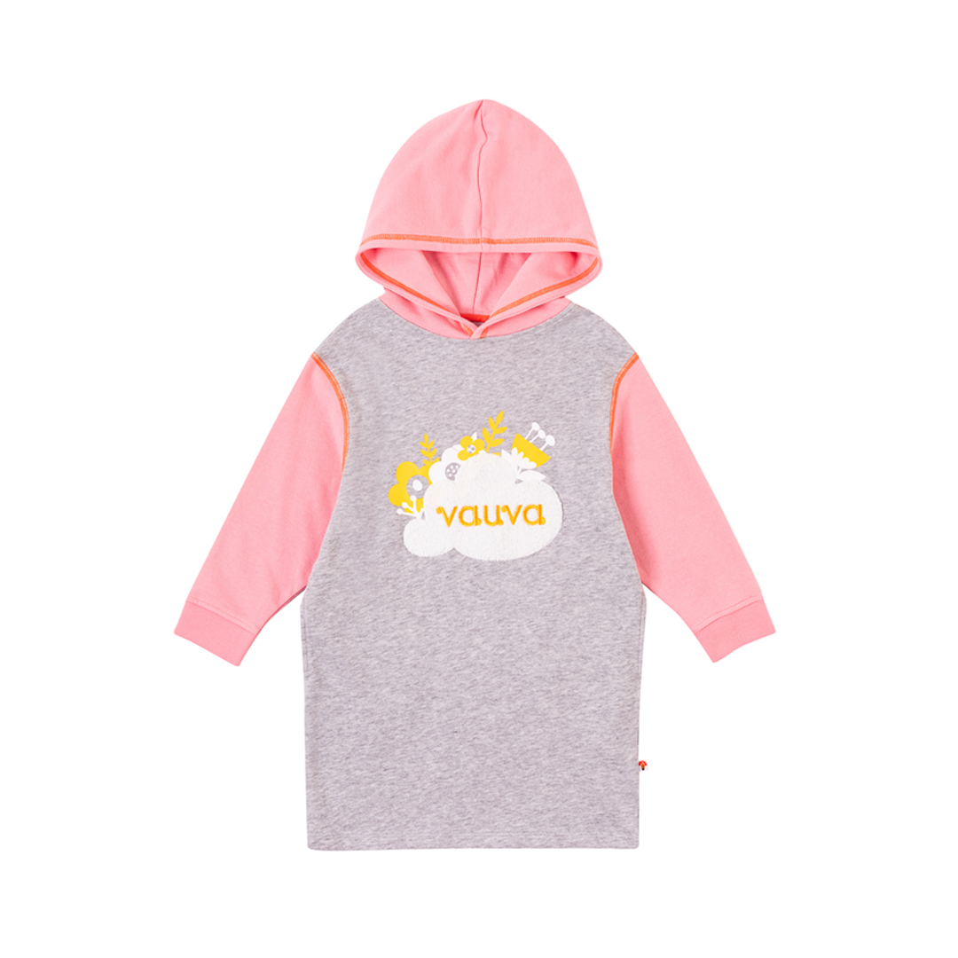 VAUVA Vauva Girls Flower Shrubs Hoodie - Grey and Pink Hoodies