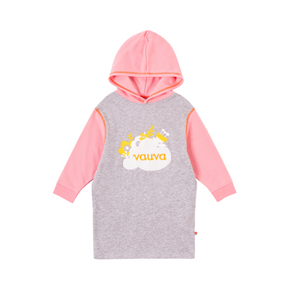 VAUVA Vauva Girls Flower Shrubs Hoodie - Grey and Pink Hoodies