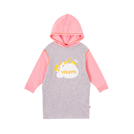 VAUVA Vauva Girls Flower Shrubs Hoodie - Grey and Pink Hoodies