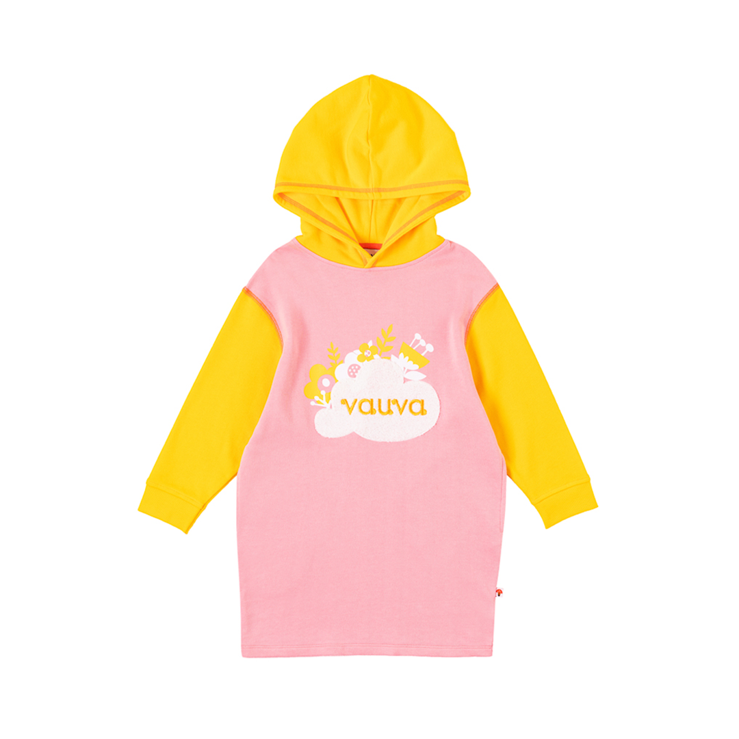 Vauva Girls Flower Shrubs Hoodie - Pink and Yellow