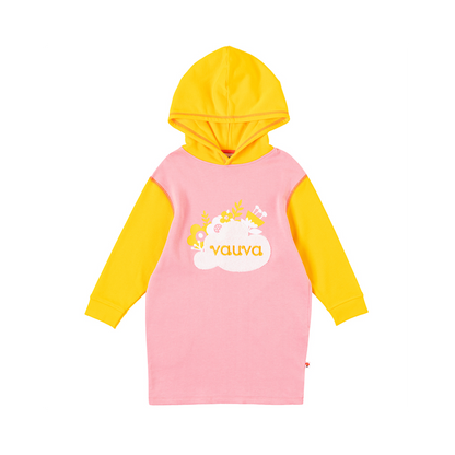 VAUVA Vauva Girls Flower Shrubs Hoodie - Pink and Yellow Hoodies