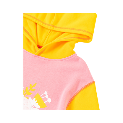 VAUVA Vauva Girls Flower Shrubs Hoodie - Pink and Yellow Hoodies