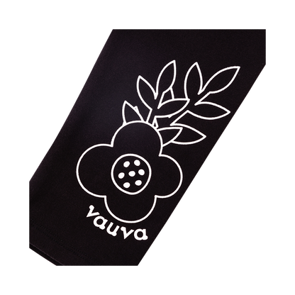 VAUVA Vauva Girls Flowers Organic Cotton Leggings - Black Leggings