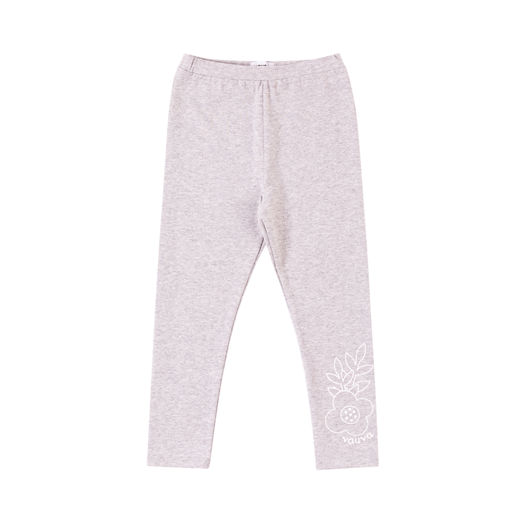 VAUVA Vauva Girls Flowers Organic Cotton Leggings - Grey Leggings