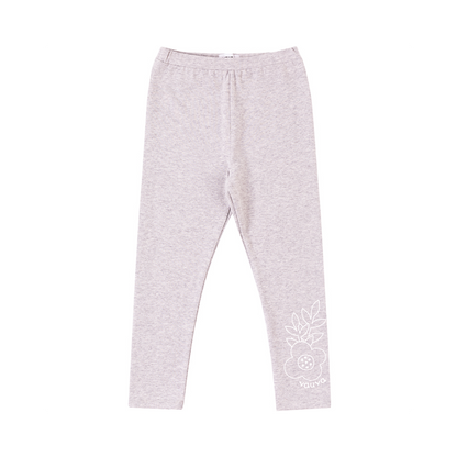 VAUVA Vauva Girls Flowers Organic Cotton Leggings - Grey Leggings