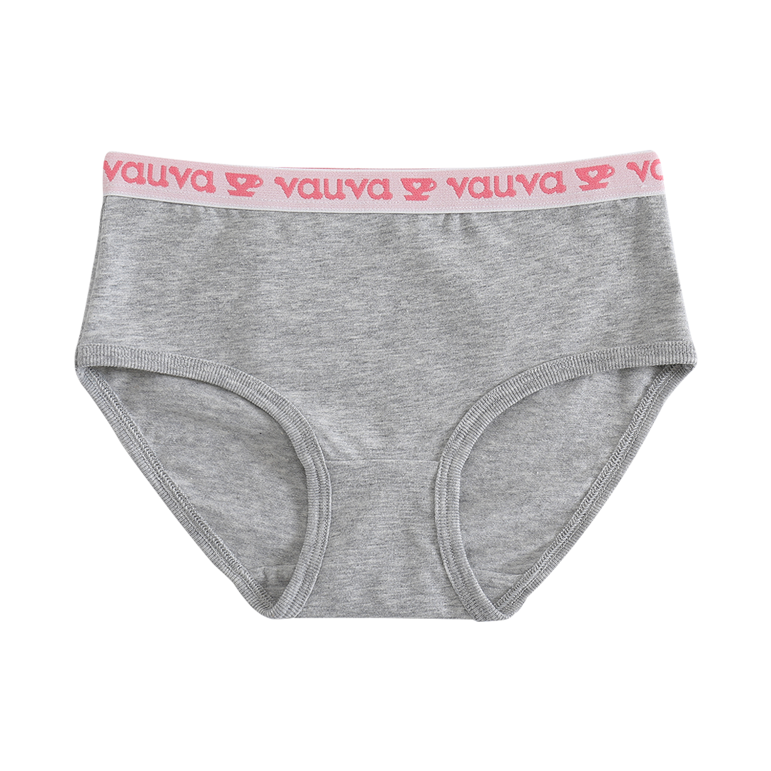 VAUVA Vauva Girls Organic Cotton Underwear - Vauva Pattern / Grey Love Underwear