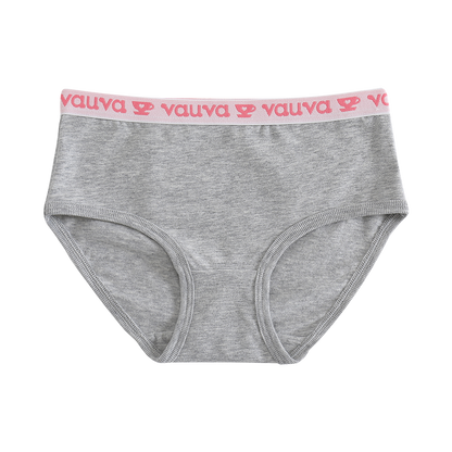 VAUVA Vauva Girls Organic Cotton Underwear - Vauva Pattern / Grey Love Underwear