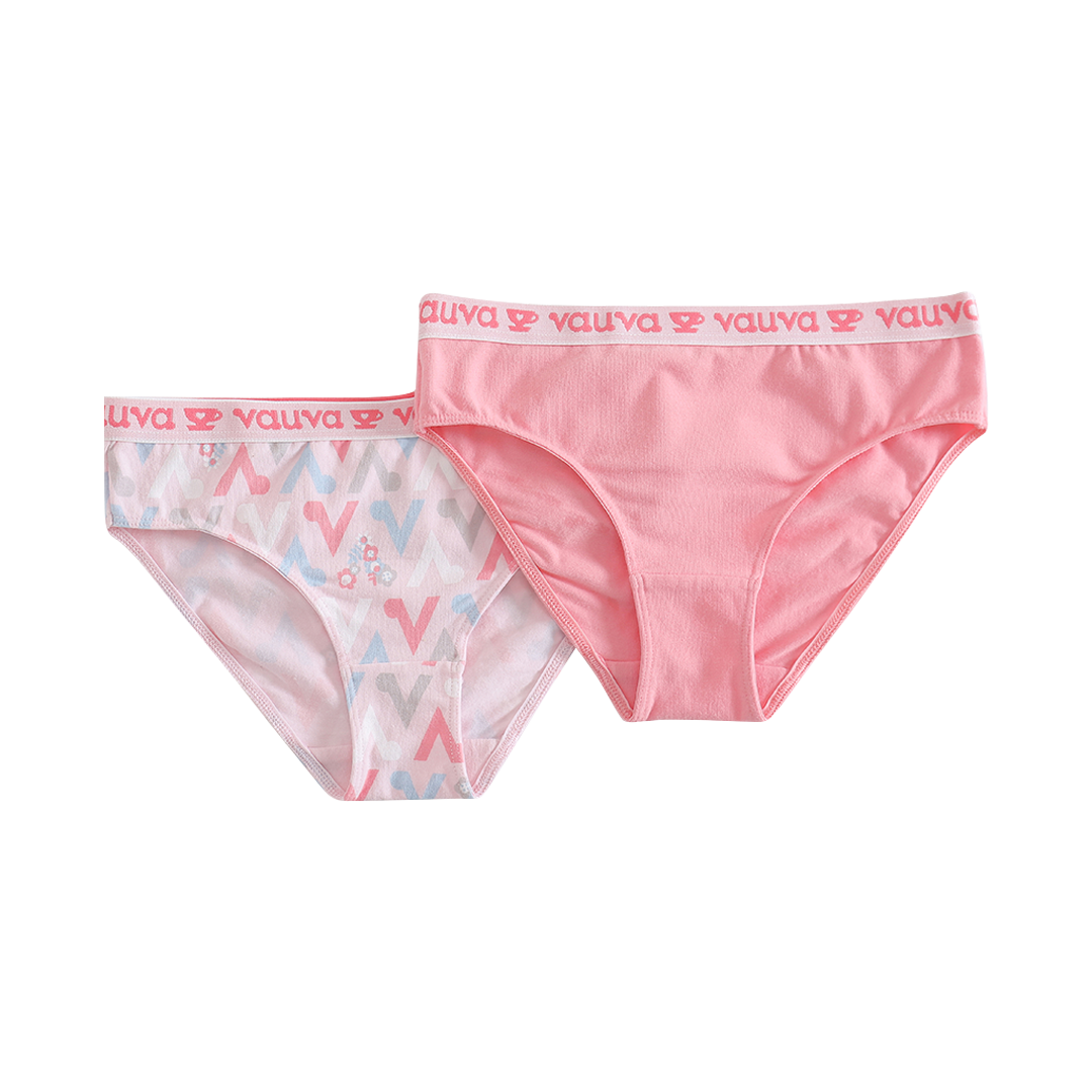 VAUVA Vauva Girls Organic Cotton Underwear - Vauva Pattern / Pink Underwear