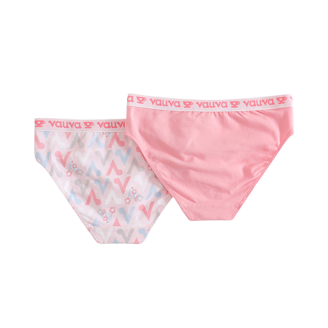 VAUVA Vauva Girls Organic Cotton Underwear - Vauva Pattern / Pink Underwear