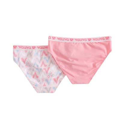 VAUVA Vauva Girls Organic Cotton Underwear - Vauva Pattern / Pink Underwear