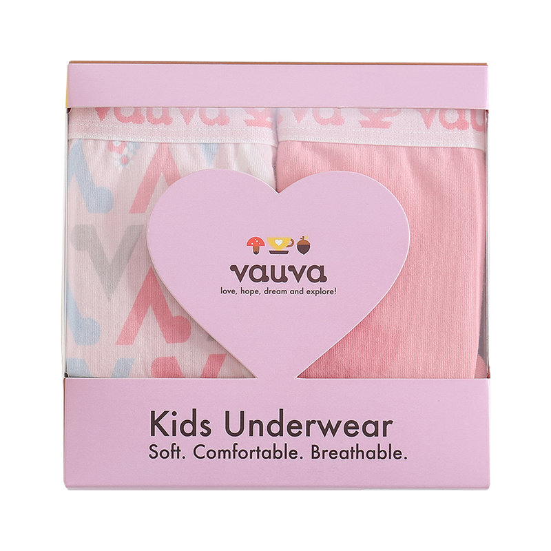 Vauva Girls Organic Cotton Underwear - Vauva Pattern / Pink