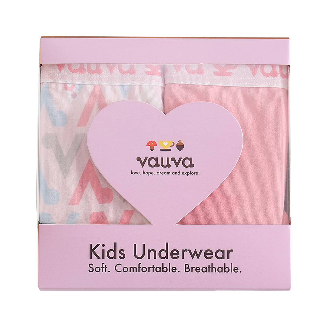 VAUVA Vauva Girls Organic Cotton Underwear - Vauva Pattern / Pink Underwear