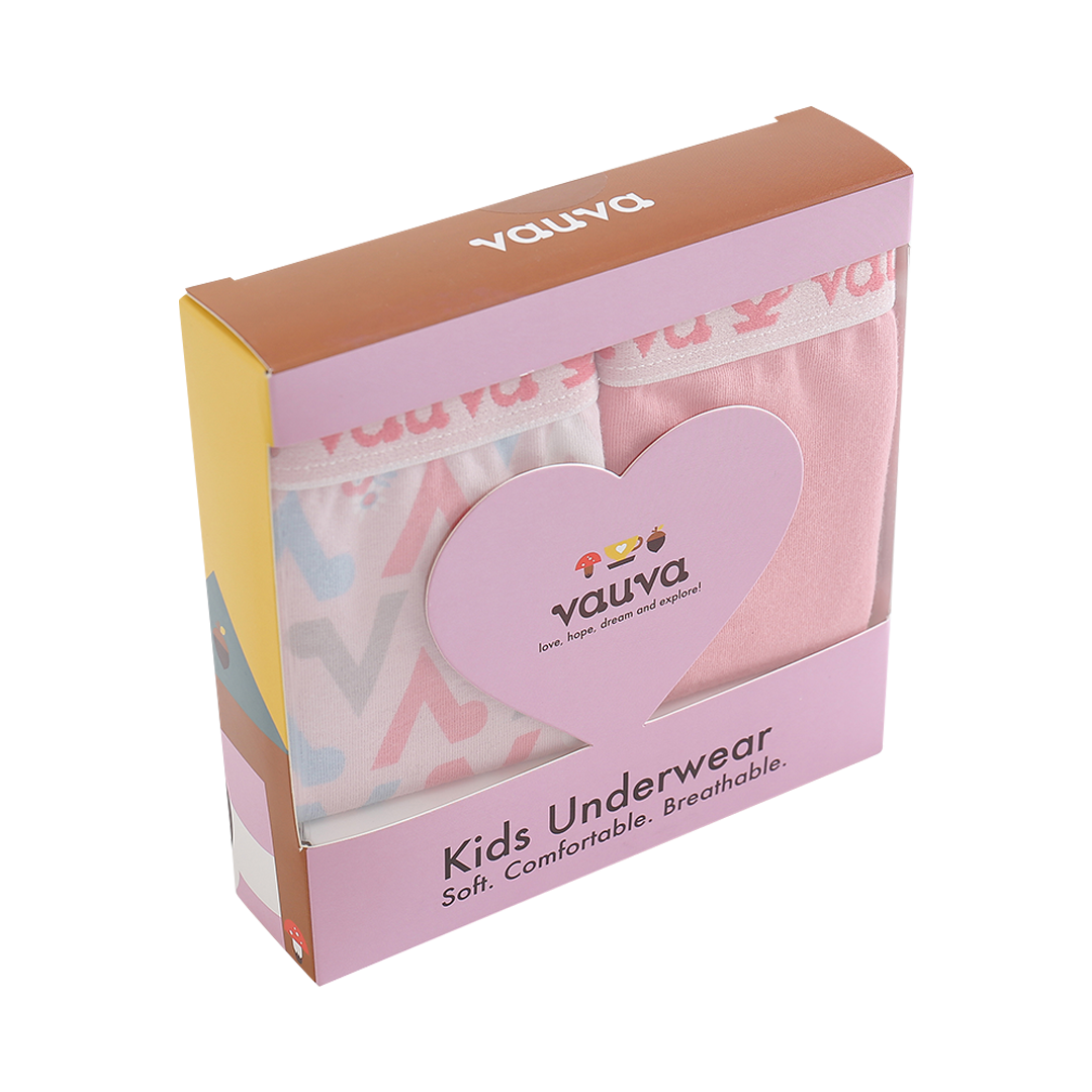 VAUVA Vauva Girls Organic Cotton Underwear - Vauva Pattern / Pink Underwear