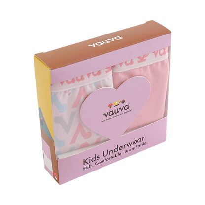 VAUVA Vauva Girls Organic Cotton Underwear - Vauva Pattern / Pink Underwear