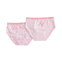 Vauva Girls Organic Cotton Underwear-Vauva Pattern Pink Love2  product image back
