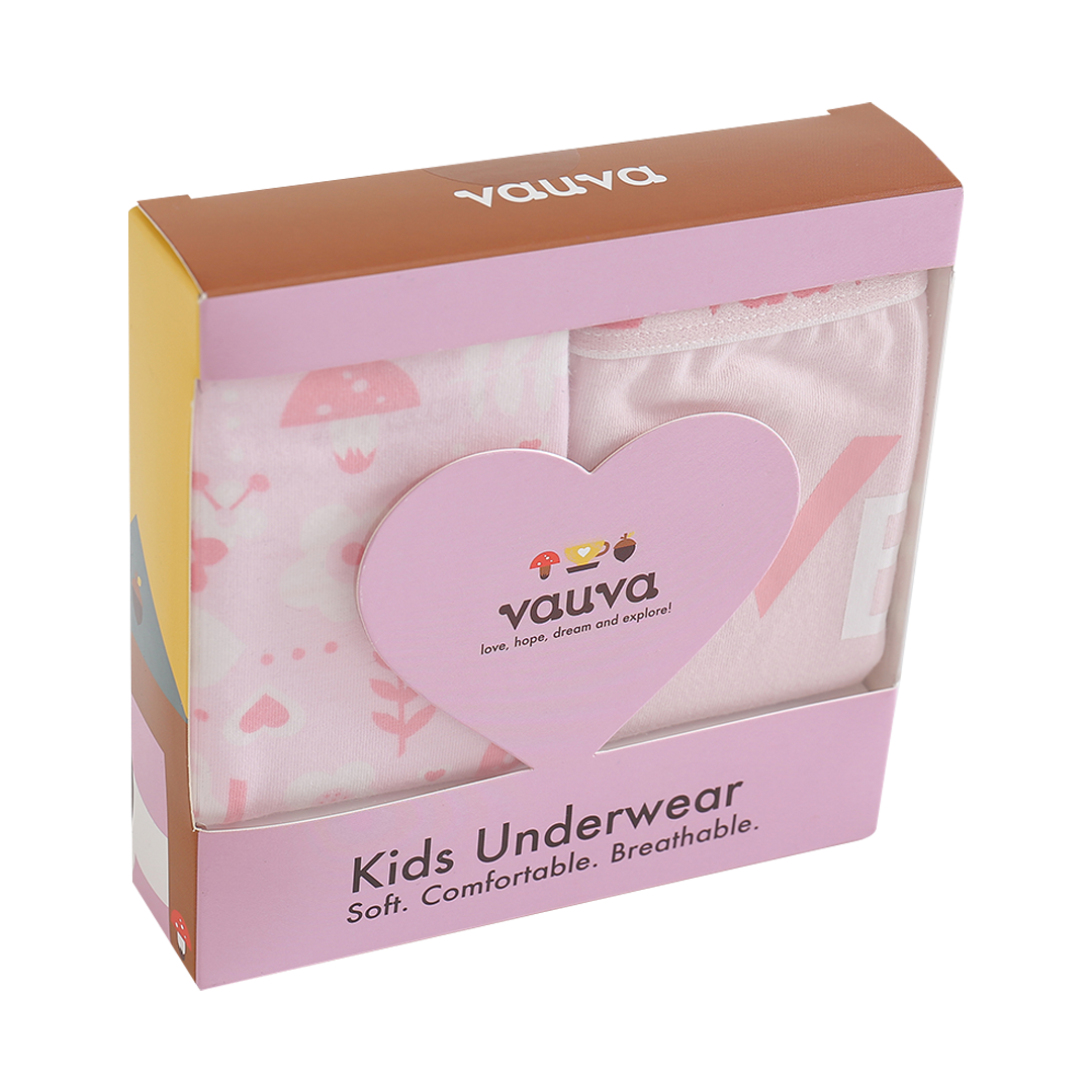Vauva - Girls Organic Cotton Underwear (Pink) product image box left side 