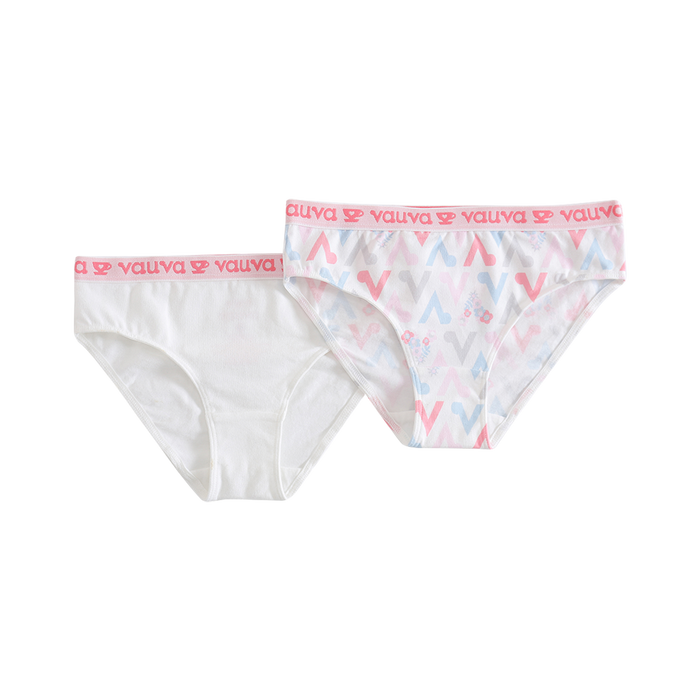 VAUVA Vauva Girls Organic Cotton Underwear - Vauva Pattern / White Underwear