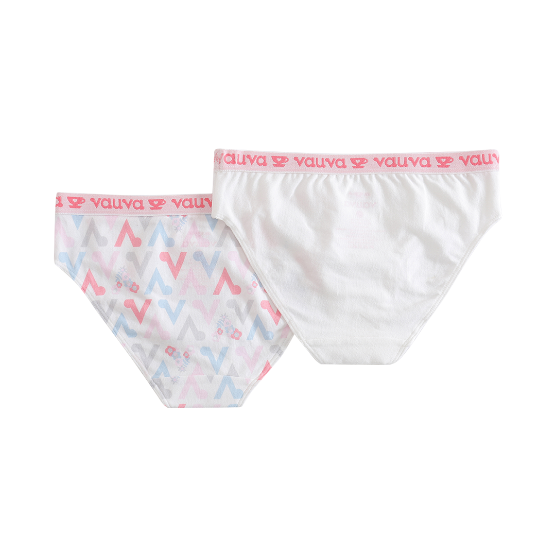 VAUVA Vauva Girls Organic Cotton Underwear - Vauva Pattern / White Underwear