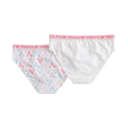 VAUVA Vauva Girls Organic Cotton Underwear - Vauva Pattern / White Underwear