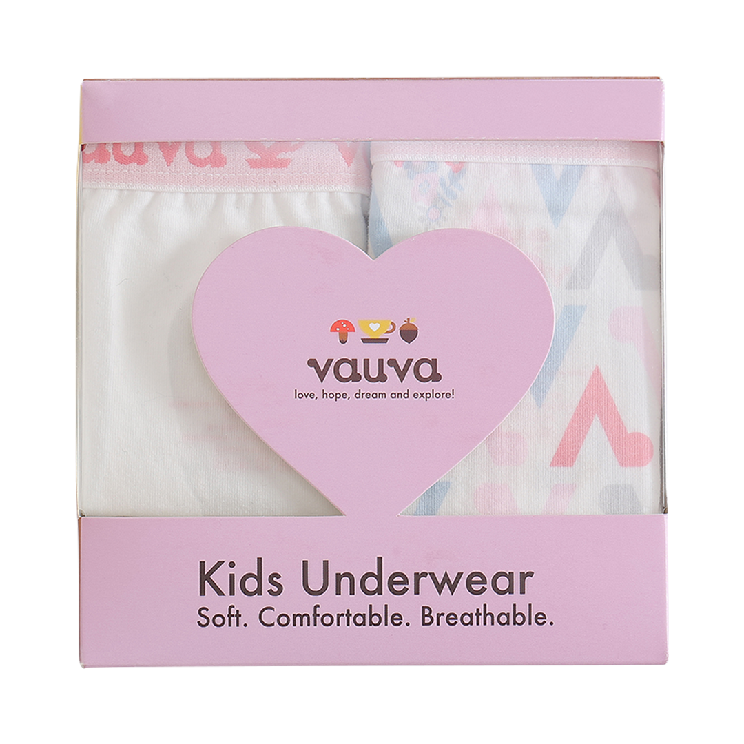 VAUVA Vauva Girls Organic Cotton Underwear - Vauva Pattern / White Underwear