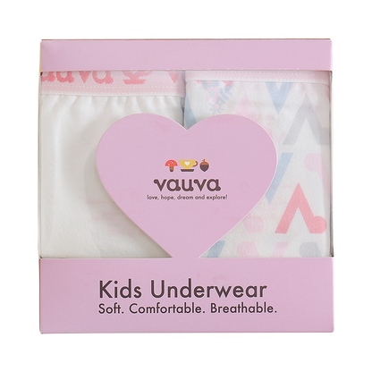 VAUVA Vauva Girls Organic Cotton Underwear - Vauva Pattern / White Underwear